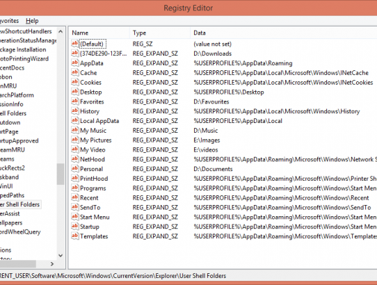 User Folders in Windows